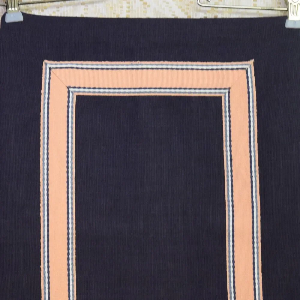 Caitlin Wilson Cotton Pillowcase Sham Pillow Case Blue w/ Pink Border Metal Zip